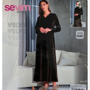 b4-15381 Платье женское велюровое на запах, S-XL, 1 пачка (4 шт)