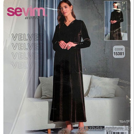 b4-15381 Платье женское велюровое на запах, S-XL, 1 пачка (4 шт) b4-15381 Платье женское велюровое на запах, S-XL, 1 пачка (4 шт)