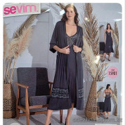 b4-15901 Сорочка женская в комплекте с халатом, S-XL, 1 пачка (4 шт)