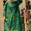 w5-0871 Платье женское в цветочек с длинными рукавами, стандарт, 1 шт
