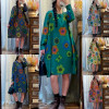w5-8035-1 Платье женское в цветочек с длинными рукавами, стандарт, 1 шт