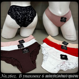 b5-2612 Coeur Joie Трусики женские с кружевной вставкой, M-XL, 1 пачка (6 шт) b5-2612 Coeur Joie Трусики женские с кружевной вставкой, M-XL, 1 пачка (6 шт)