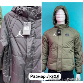 w5-505 Куртка мужская однотонная с эмблемой, большие размеры, 1 шт