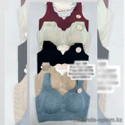 b6-120-1 Топ женский в рубчик однотонный и бесшовный, стандарт (46-50), 1 пачка (5 шт)