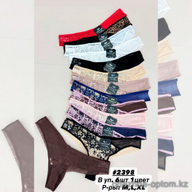 b6-2398 Трусики женские стринги, M-XL, 1 пачка (6 шт) b6-2398 Трусики женские стринги, M-XL, 1 пачка (6 шт)