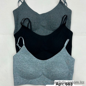 b6-663-5 Топ женский в рубчик однотонный, стандарт (42-46), 1 пачка (10 шт)