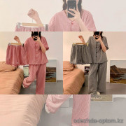 b15-25137 Комплект женской пижамы: рубашка и штаны, M-2XL, 1 пачка (4 шт)