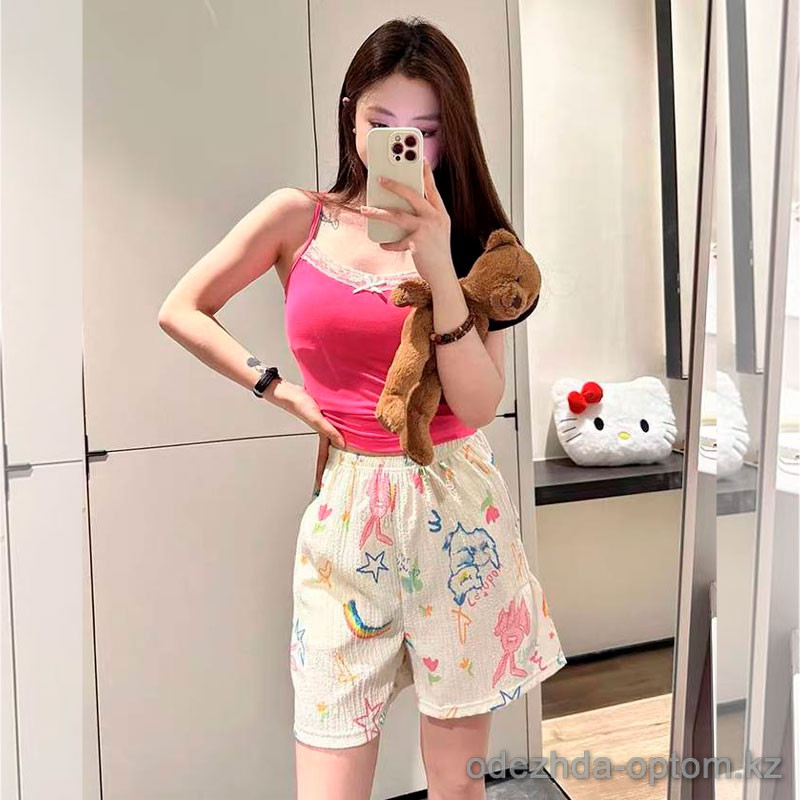 b15-557 Комплект женской пижамы: майка с поролоном и шорты, M-2XL, 1 пачка (4 шт) b15-557 Комплект женской пижамы: майка с поролоном и шорты, M-2XL, 1 пачка (4 шт)