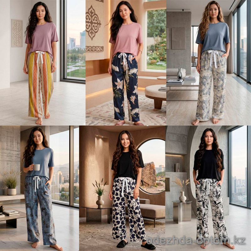 b15-6129 Комплект женской домашней одежды: футболка и штаны, M-XL, 1 пачка (3 шт) b15-6129 Комплект женской домашней одежды: футболка и штаны, M-XL, 1 пачка (3 шт)
