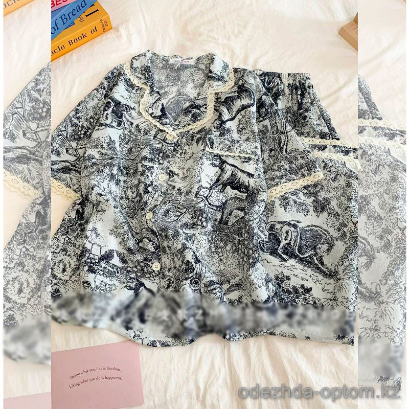 b15-7005 Комплект женской пижамы: рубашка и штаны, L-XL, 1 пачка (2 шт) b15-7005 Комплект женской пижамы: рубашка и штаны, L-XL, 1 пачка (2 шт)