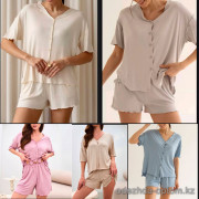 b15-73114 Комплект женской пижамы: кофта и шорты, стандарт (44-50), 1 пачка (3 шт)