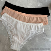 b13-119 Трусики женские однотонные, M-XL, 1 пачка (9 шт)