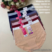 d7-6010 Трусики женские на высокой посадке однотонные, стандарт XL, 1 пачка (10 шт)