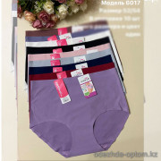 d7-6017-1 Трусики женские высокие однотонные, стандарт 2XL, 1 пачка (10 шт)