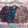 w5-2116 Рубашка женская с орнаментом без воротника, стандарт (44-48), хлопок, 1 шт