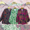 w5-2118 Рубашка женская с орнаментом без воротника, стандарт (44-48), хлопок, 1 шт