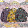 w5-2119 Рубашка женская с орнаментом без воротника, стандарт (44-48), хлопок, 1 шт