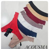 b4-T6176 Acousma Трусики женские однотонные стринги, M-XL, 1 пачка (6 шт)