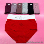 b6-8923 Трусики женские на высокой посадке, хлопок (лапша), большие размеры, 4XL-6XL, 1 пачка (12 шт)