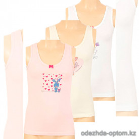 d7-4372 Майка детская на девочку, 5 (9-10) лет, 1 пачка (6 шт)