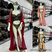 b18-1025 Халат-накидка женская с рукавами клеш, стандарт, 1 пачка (3 шт)