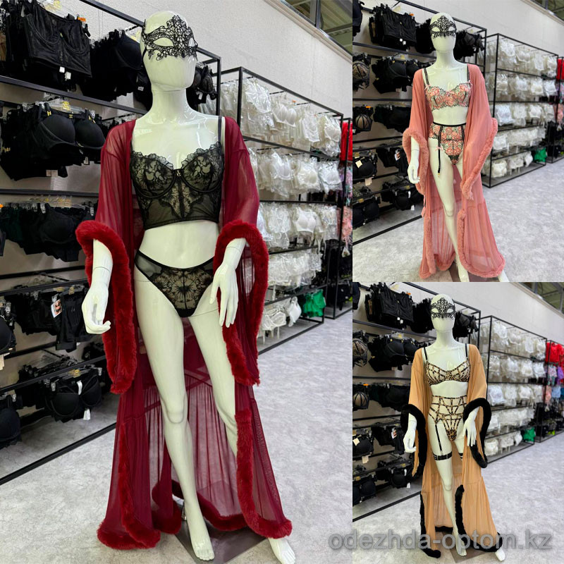 b18-1025 Халат-накидка женская с рукавами клеш, стандарт, 1 пачка (3 шт) b18-1025 Халат-накидка женская с рукавами клеш, стандарт, 1 пачка (3 шт)