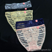 b16-5352 Трусики женские ажурные маломерки, стандарт (42-44), 1 пачка (12 шт)