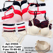 b6-01004 Miss Wicasa Комплект нижнего белья: бюстгальтер и трусики, чашка B, 1 пачка (3 шт)