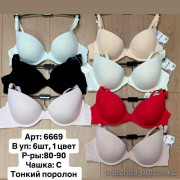 b6-6669 Onita de Mas (Donafen) Бюстгальтер на тонком поролоне, чашка C, 1 пачка (6 шт)