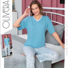 e1-1264 Комплект домашней женской одежды: кофта и штаны с орнаментом, хлопок, S-XL, 1 пачка (4 шт)