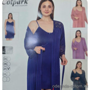 b4-16218-B Cotpark Сорочка в комплекте с халатом для крупных дам, 2XL-5XL, 1 пачка (4 шт)