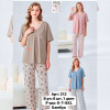 b6-312-5 Комплект женской пижамы: кофта и штаны, большие размеры, 6XL-8XL, 1 пачка (6 шт)