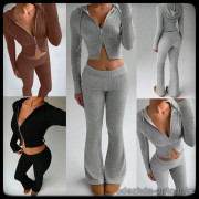 b5-57152 Комплект женской одежды: кофта на молнии и штаны, S-XL, 1 пачка (4 шт)