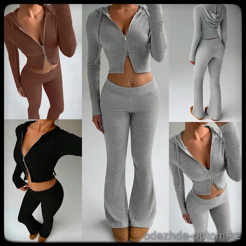 b5-57152 Комплект женской одежды: кофта на молнии и штаны, S-XL, 1 пачка (4 шт) b5-57152 Комплект женской одежды: кофта на молнии и штаны, S-XL, 1 пачка (4 шт)