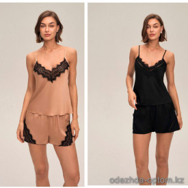 b16-3932 Комплект женской шелковой пижамы: майка и шорты, M-XL, 1 пачка (3 шт) b16-3932 Комплект женской шелковой пижамы: майка и шорты, M-XL, 1 пачка (3 шт)