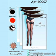 k4-ec007 Vinconte Чулки женские с кружевной резинкой, стандарт, мелкая сетка, 1 пачка (6 пар)