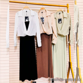 w11-1011 Платье женское в комплекте с рубашкой, лапша, стандарт, 1 шт