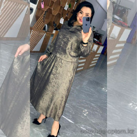 w15-0475 Костюм женский двойка: кофта с воротником и юбка, большие размеры, 1 шт