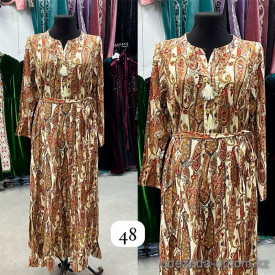 w18-0610 Платье женское с орнаментом, х/б, размер 48, 1 шт