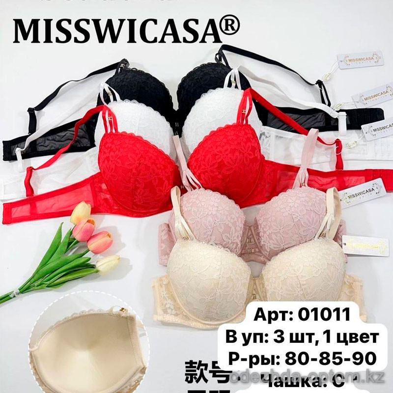 b6-01011 Miss Wicasa Бюстгальтер кружевной, чашка C, 1 пачка (3 шт) b6-01011 Miss Wicasa Бюстгальтер кружевной, чашка C, 1 пачка (3 шт)