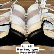 b6-6311 Бюстгальтер с кружевной вставкой, чашка C, 1 пачка (6 шт)