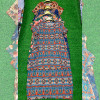 w41-0257 Платье женское с орнаментом свободного кроя, стандарт (до 52), х/б (лен), 1 шт