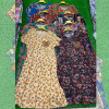 w41-0259 Платье женское с орнаментом свободного кроя, стандарт, х/б (лен), 1 шт