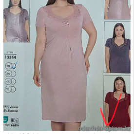 b4-13344 Cotpark Платье домашнее для крупных дам, 2XL-5XL, 1 пачка (4 шт)