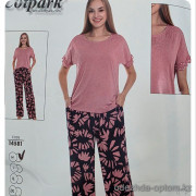 b4-14581 Cotpark Комплект женской домашней одежды: кофта и штаны, M-2XL, 1 пачка (4 шт)