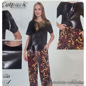 b4-14585 Cotpark Комплект женской домашней одежды: футболка и штаны, M-2XL, 1 пачка (4 шт)