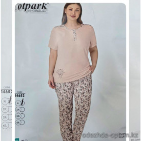 b4-14652 Cotpark Комплект женской домашней одежды: кофта и штаны, XL-4XL, 1 пачка (4 шт)