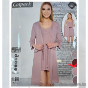 b4-16144-B Cotpark Сорочка в комплекте с халатом для крупных дам, 2XL-4XL, 1 пачка (3 шт)