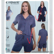 b4-19068 Cotpark Комплект женской пижамы: рубашка и шорты, M-2XL, 1 пачка (4 шт)