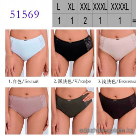 b4-51569 Lanny Mode Трусики женские с кружевной вставкой, L-4XL, 1 пачка (6 шт)